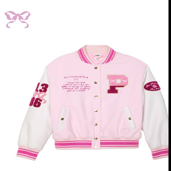 Victoria's Secret, Pink x Love Shack Fancy M, Limited Edition Varsity Jacket - Picture 1 of 5